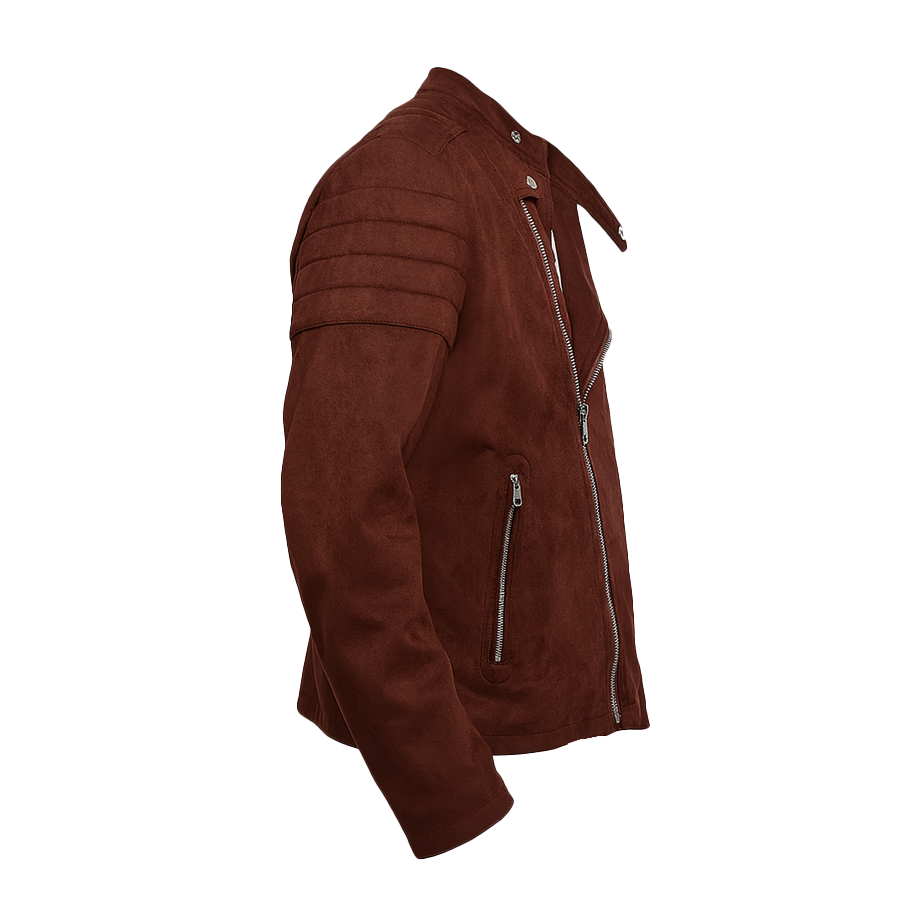 Burgundy Bolt Men Leather Jacket