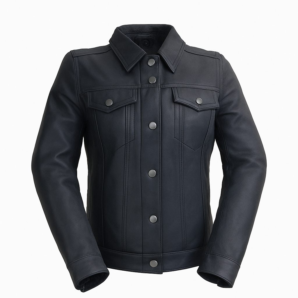Indira Blue Women's Fashion Leather Jacket
