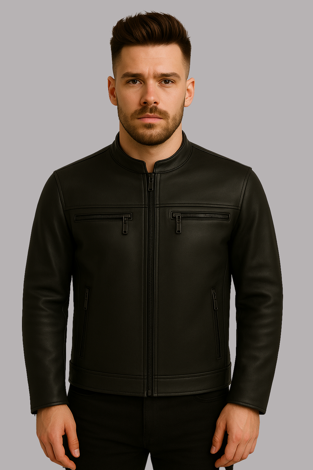 PR-217 Torque Drift Man's Motorcycle Leather Jacket