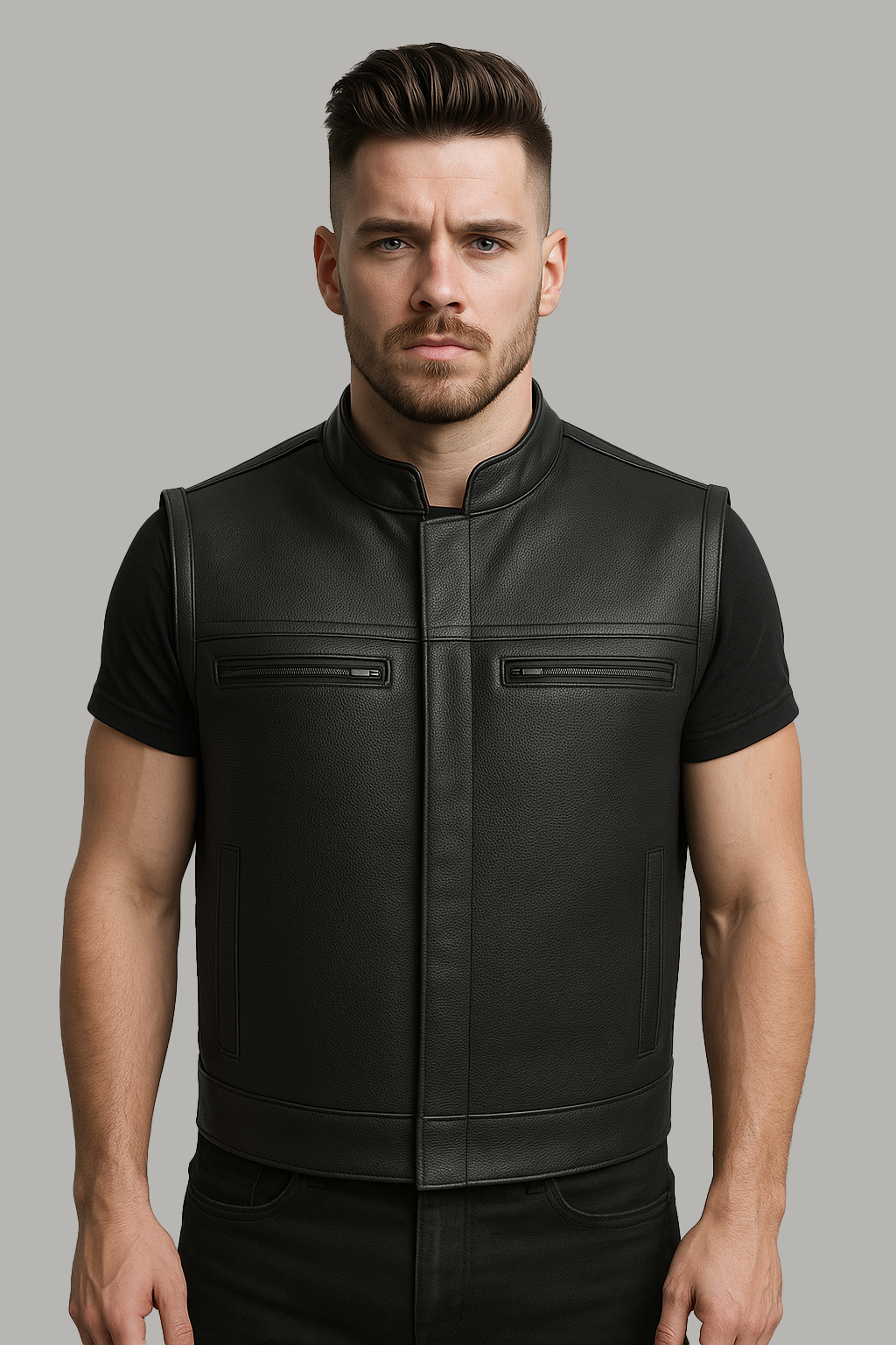 Voidrunner - Men's Motorcycle Perforated Leather Vest