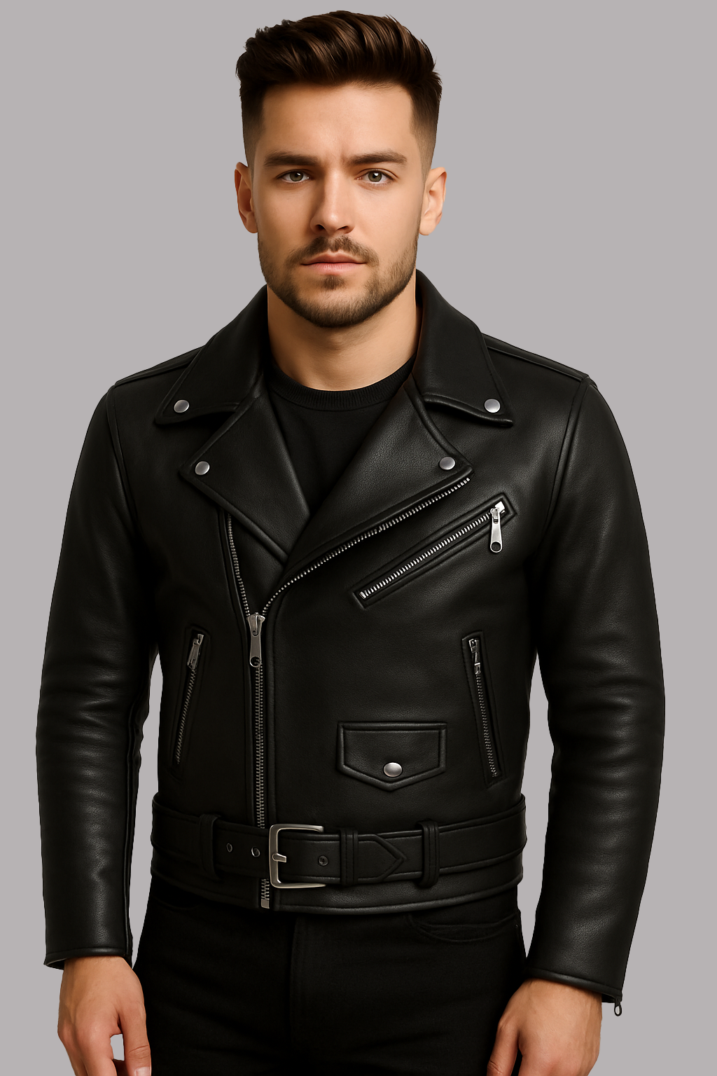 PR-211 Bronco Blaze Man's Motorcycle Leather Jacket