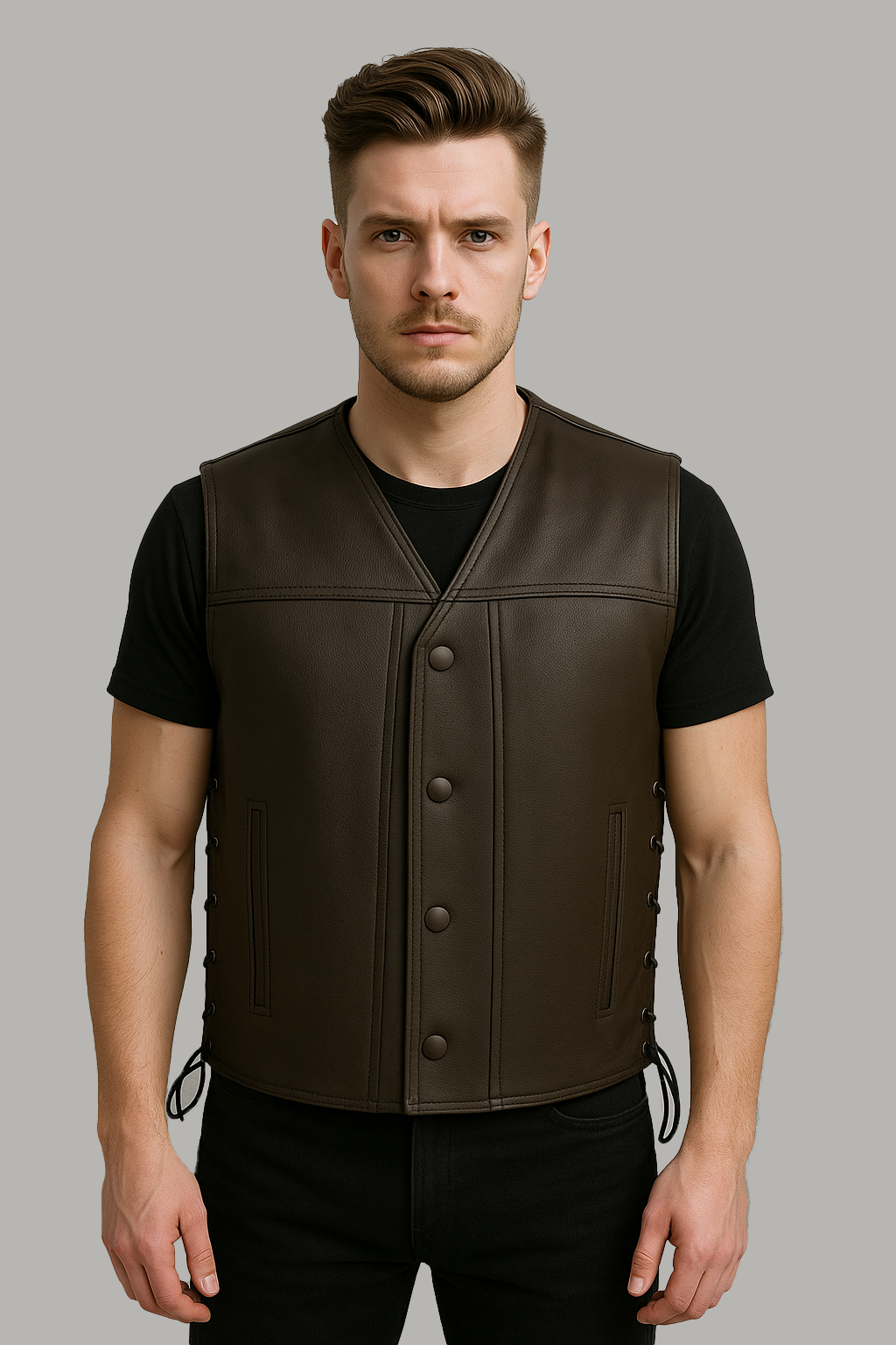 Raventhorn - Men's Motorcycle Western Style Leather Vest