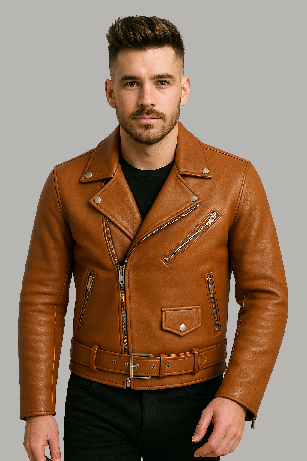 PR-211 Bronco Blaze Man's Motorcycle Leather Jacket