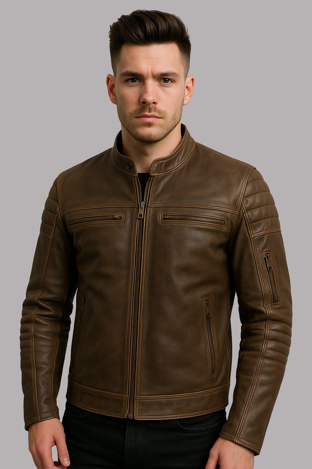 PR-213 Steelcore Man's Motorcycle leather jacket