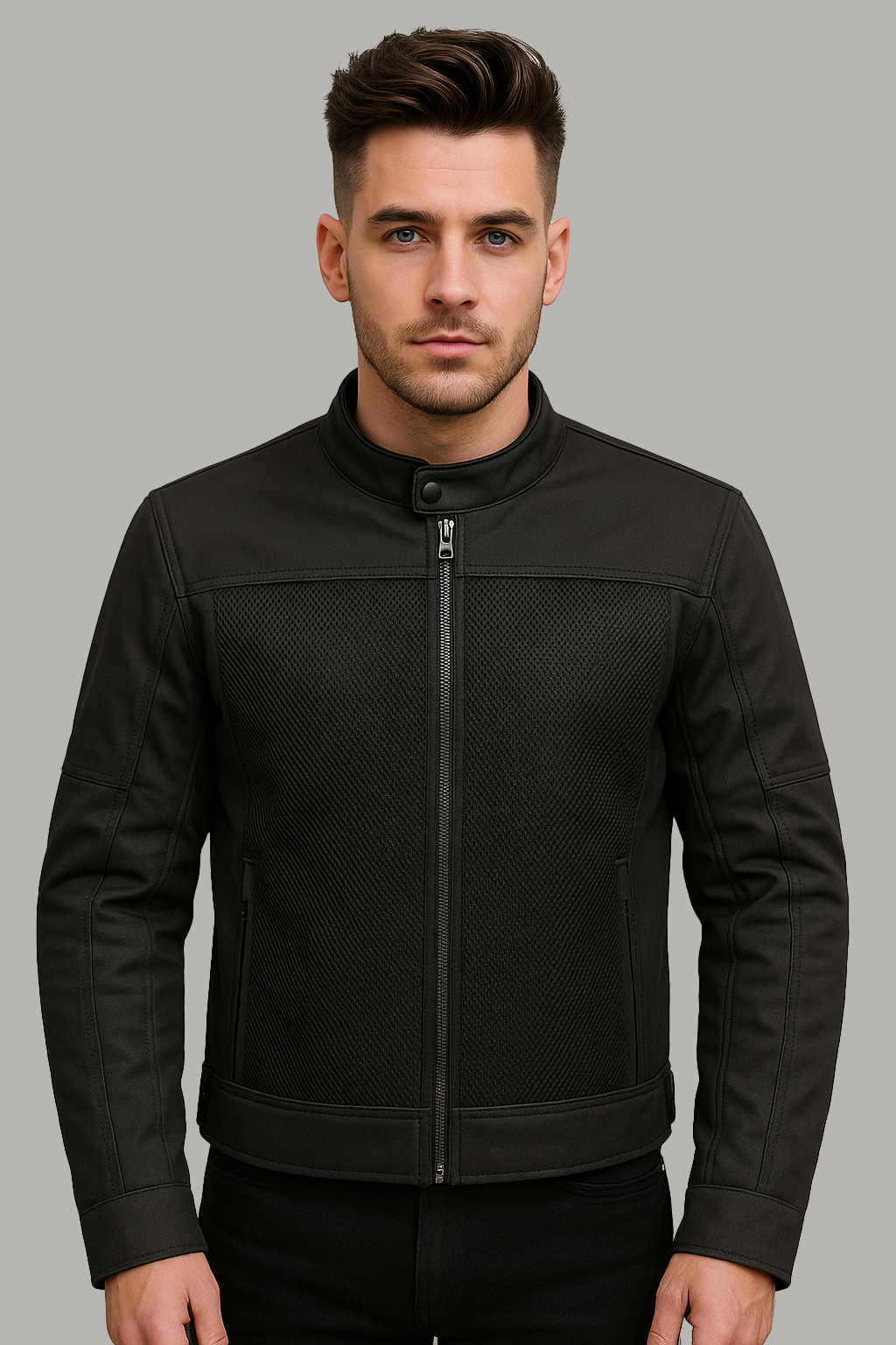PR-229 Velocity Black Man's Motorcycle Textile Jacket