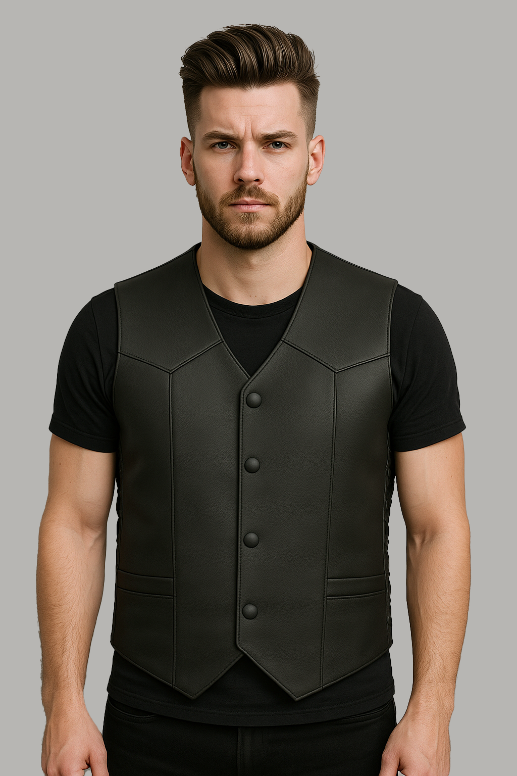 Darkride - Men's Classic Western Style Leather Vest