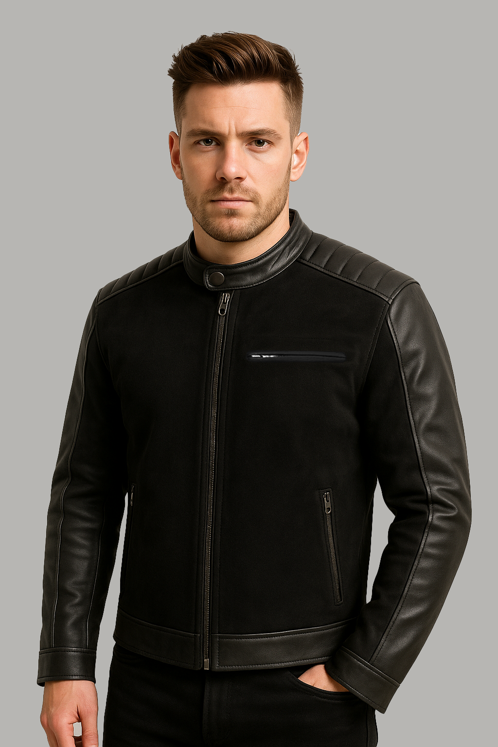 Pr-208 Blackout Prime Man's Motorcycle Leather jacket