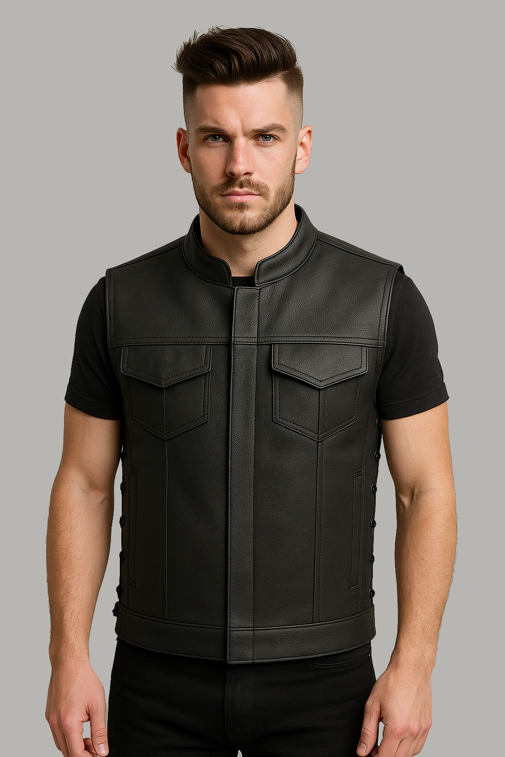Dark Knight - Men's Motorcycle Leather Vest