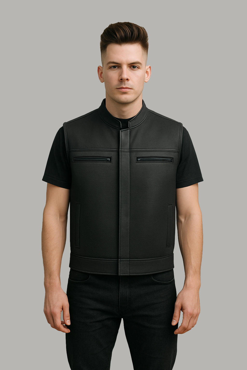 Voidrunner - Men's Motorcycle Perforated Leather Vest