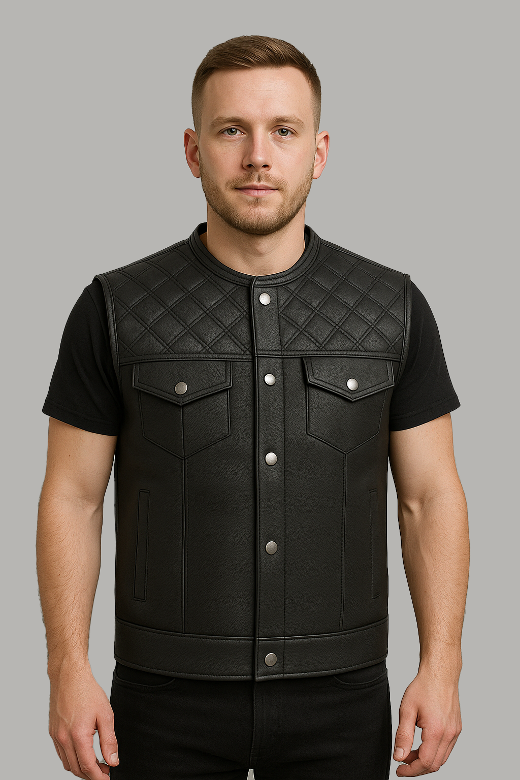 Stealth Commander - Men's Motorcycle Leather Vest