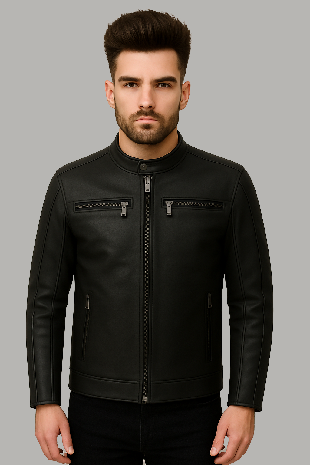 PR-220 Vanguard Moto Man's Motorcycle Leather Jacket