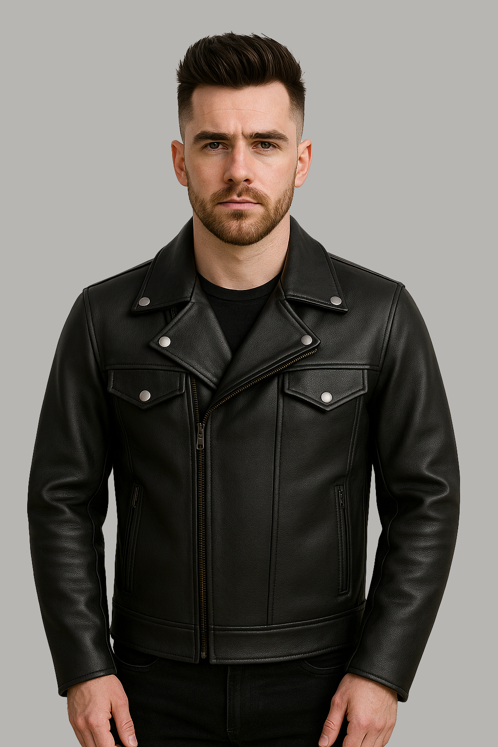 PR-216 Rider's Creed Man's Motorcycle Leather Jacket