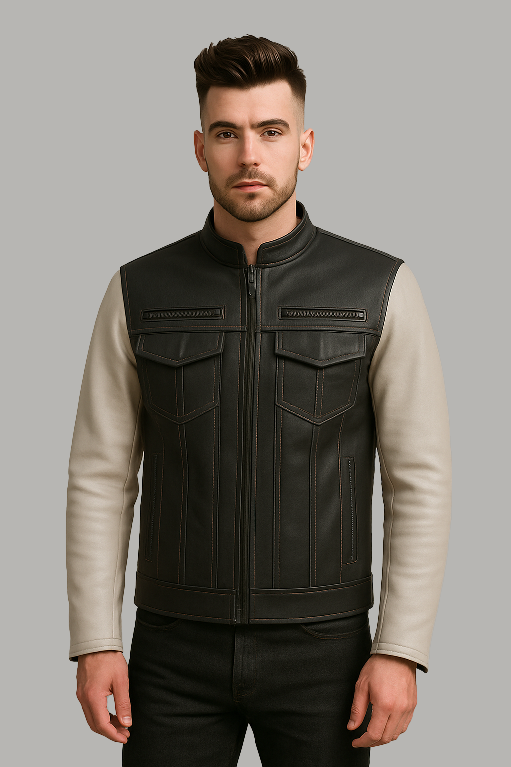 PR-237 Inferno Edge Man's Moto Leather Jacket