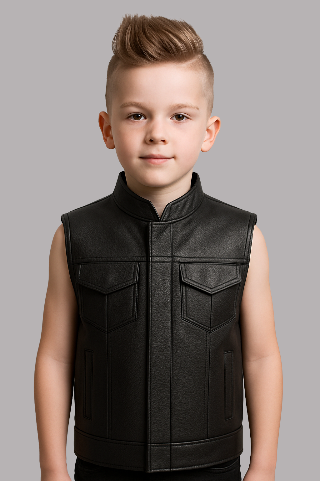 Tiny Trooper – Kid’s Leather Motorcycle Vest