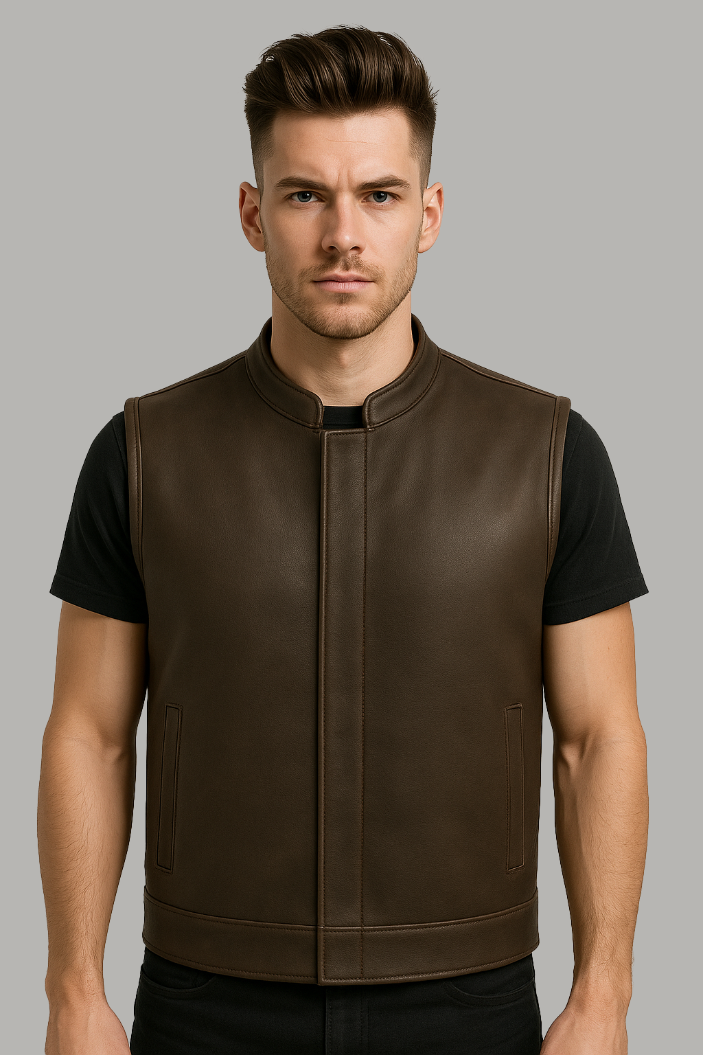 Darkhaven Man's Moto Club Leather Vest