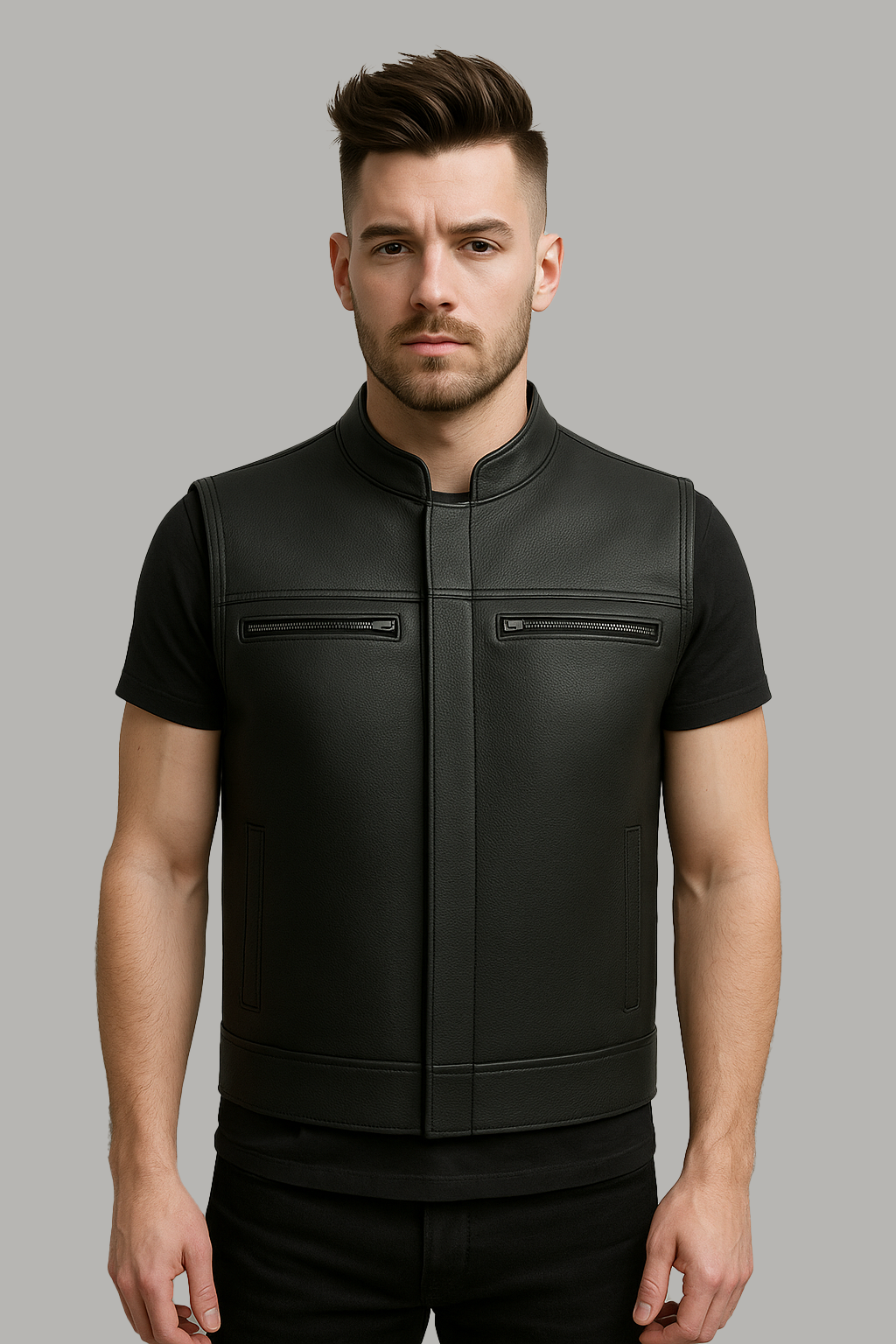 Gravemind - Men's Motorcycle Leather Vest