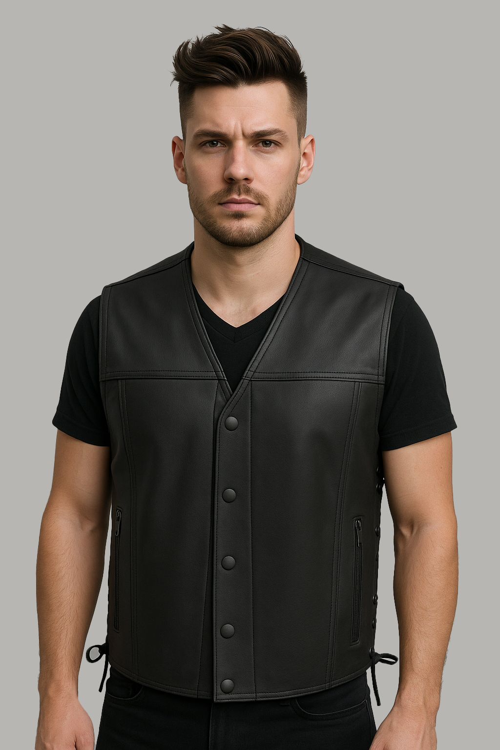 Dark Horizon - Men's Motorcycle Leather Vest
