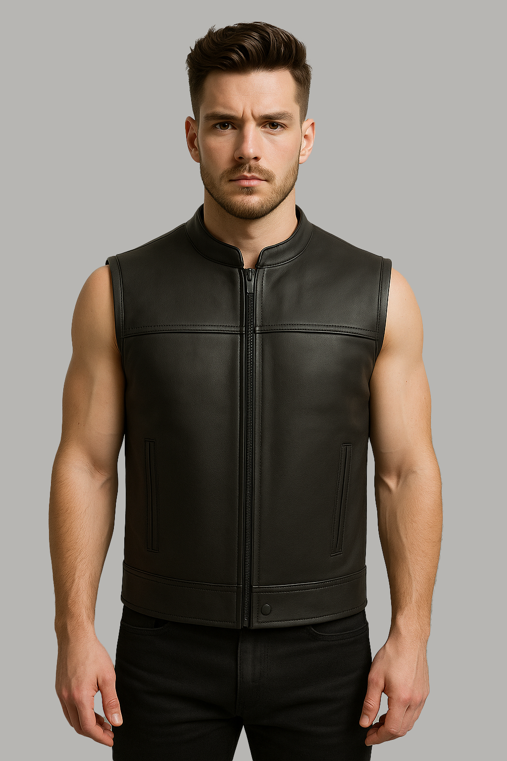 Onyx Drift - Men's Motorcycle Leather Vest
