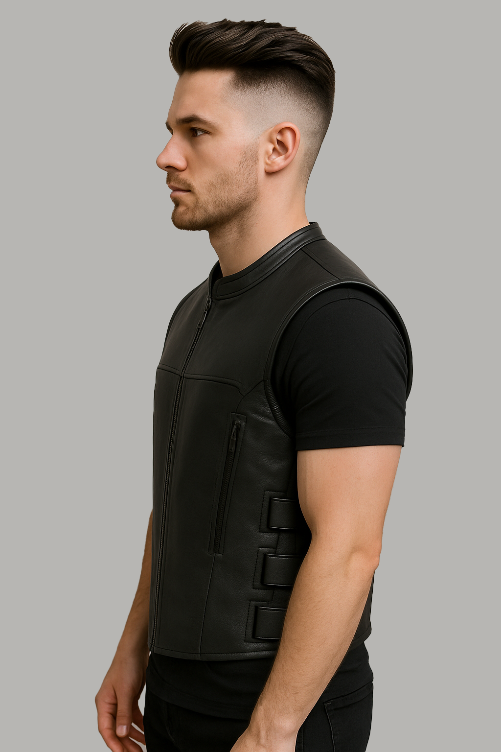 Warden's Creed - Men's Motorcycle Swat Style Leather Vest