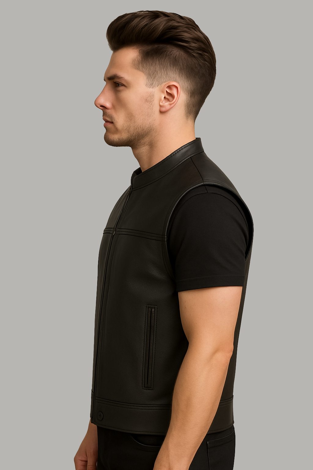 Onyx Drift - Men's Motorcycle Leather Vest