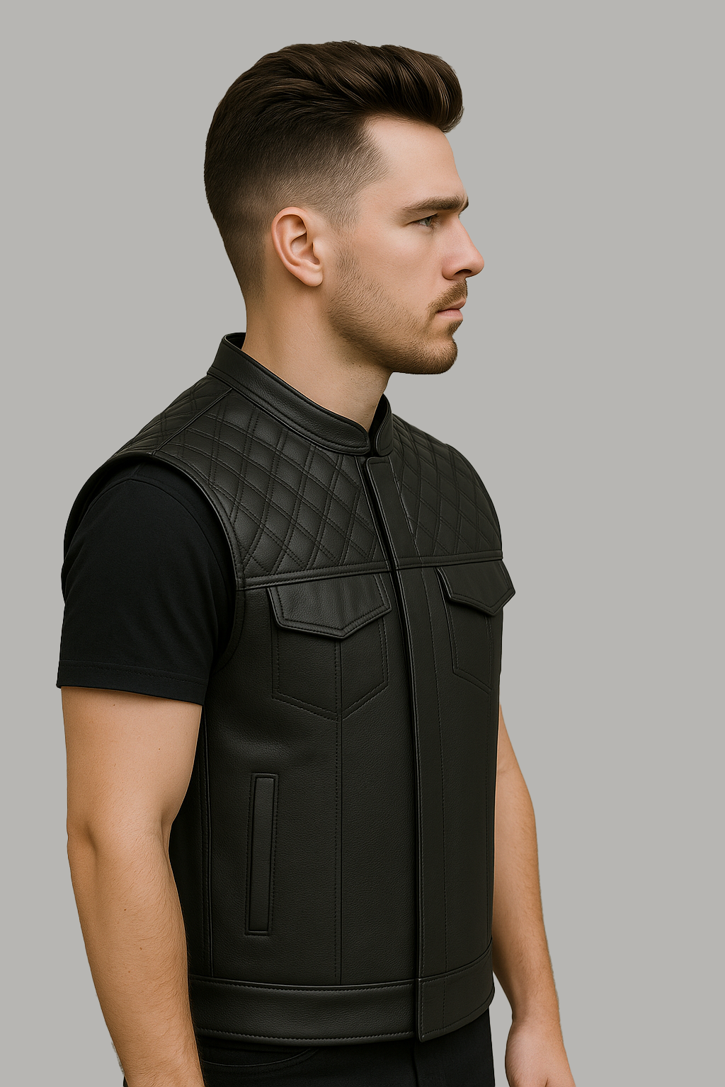 Scarlet Stitch - Men's Club Style Leather Vest