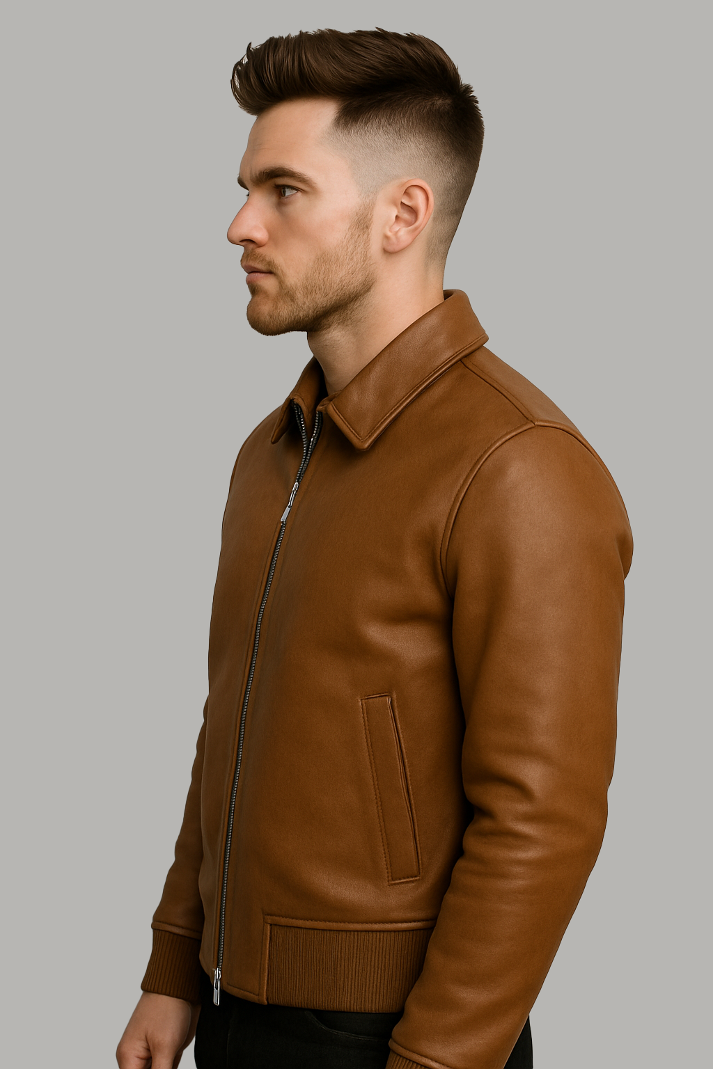 PR-218 The Heritage Bomber Man's Motorcycle Leather Jacket
