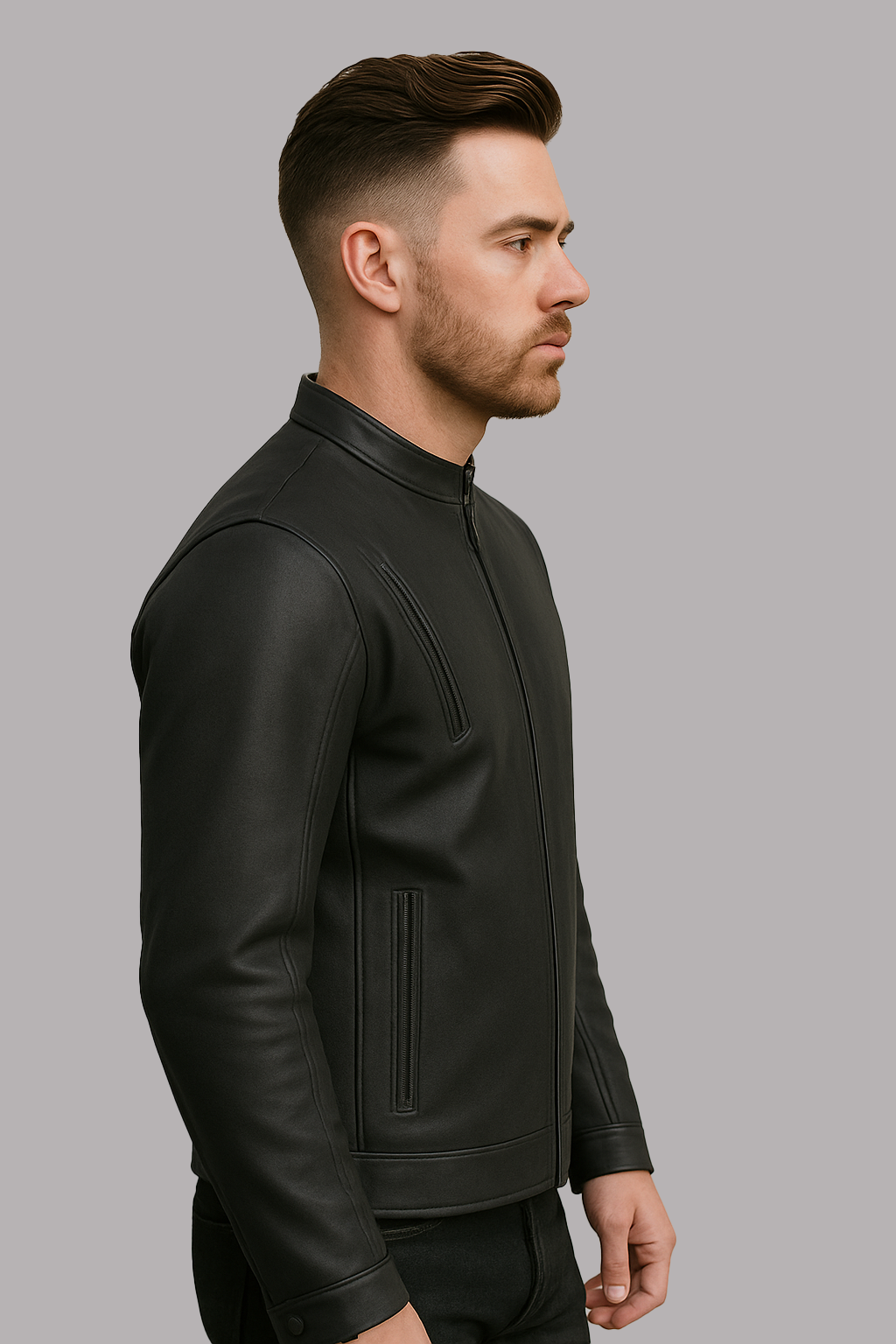 PR-224 Nightshade Edge Man's Motorcycle Leather Jacket