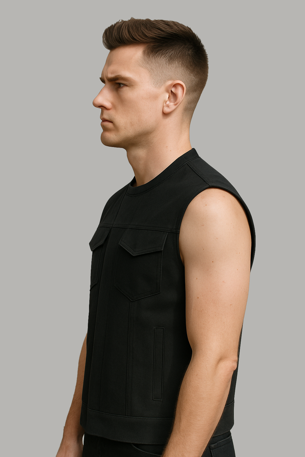 PR-309 Drayven - Men's Motorcycle Denim Vest