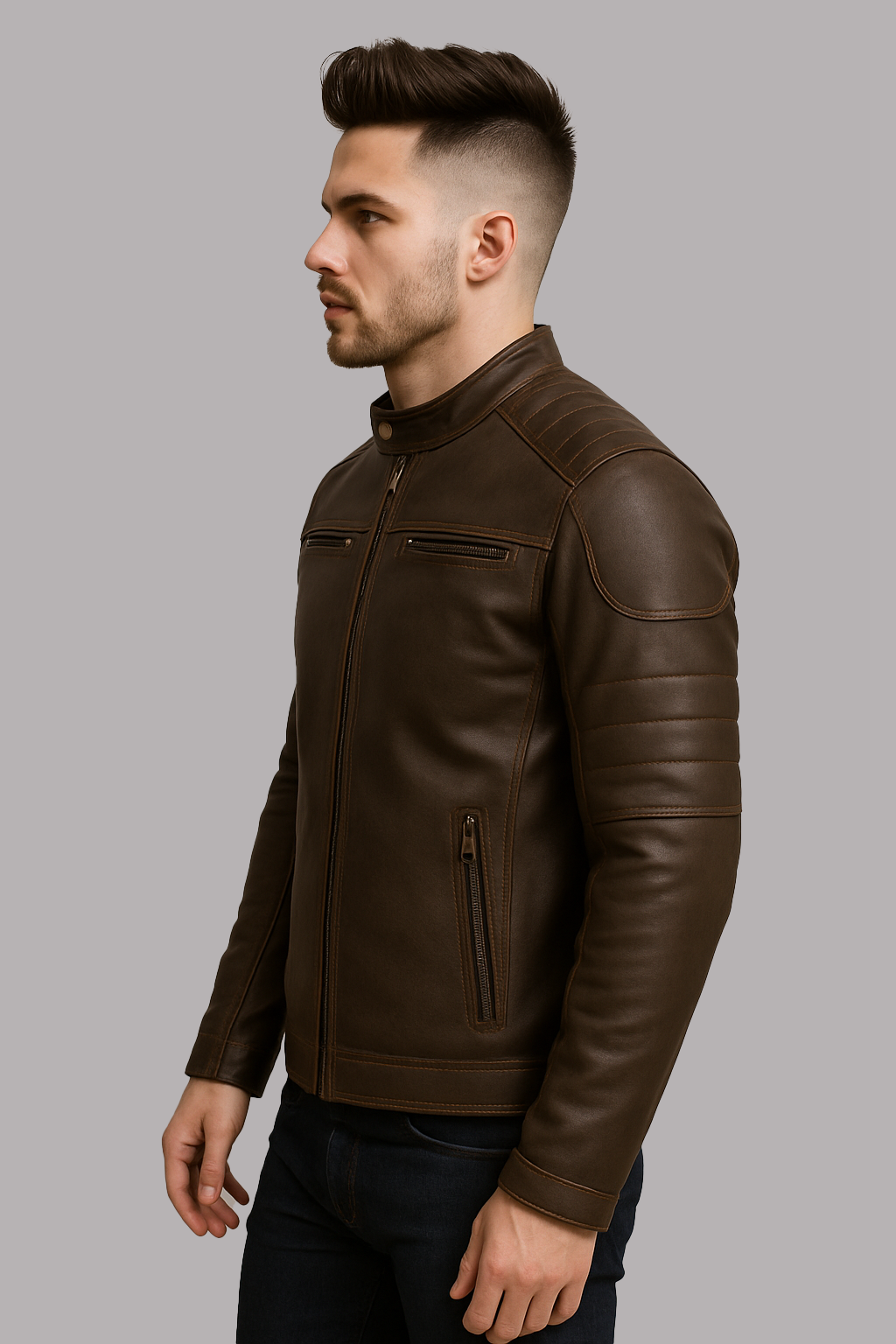 PR-226 Canyon Rider Man's Motorcycle Leather Jacket