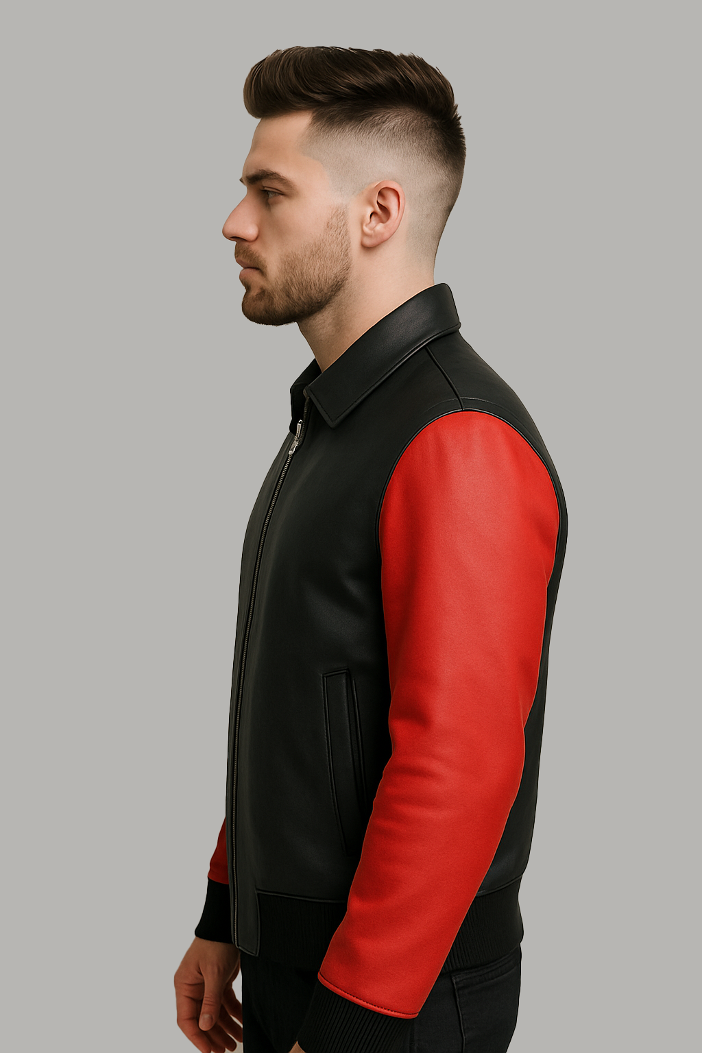 PR-219 Blaze Bomber Two Tone Man's Motorcycle Leather Jacket