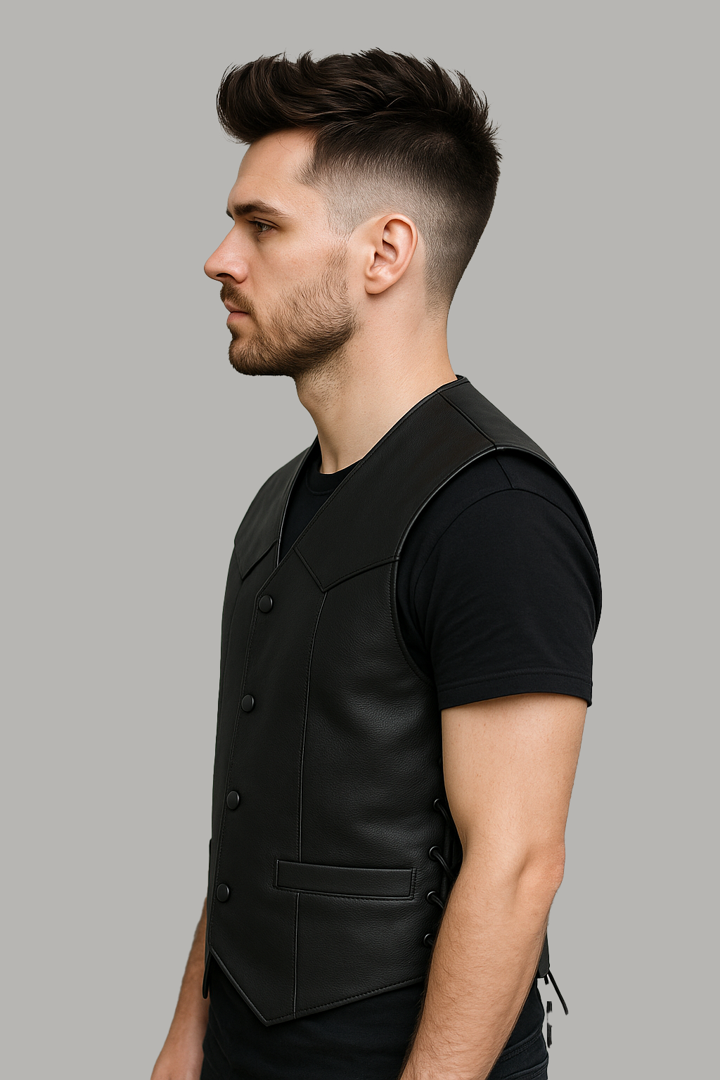 Darkride - Men's Classic Western Style Leather Vest
