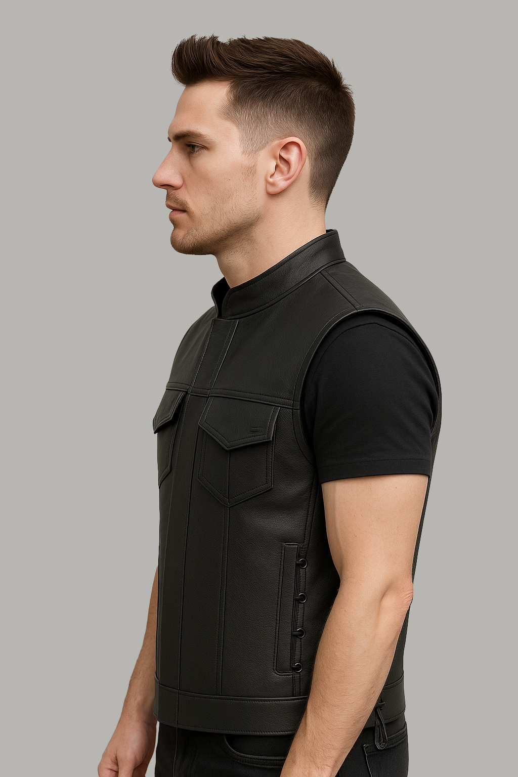 Dark Knight - Men's Motorcycle Leather Vest