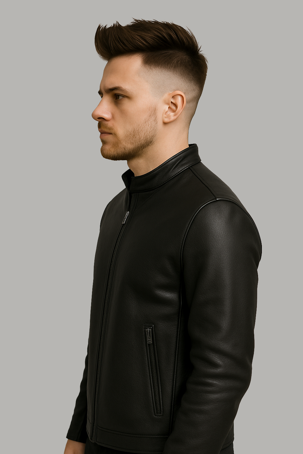 PR-204 Prime Edge – Men's Motorcycle Café Style Leather Jacket