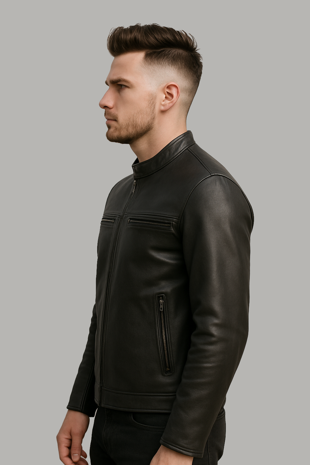 PR-215 Midnight Vault Man's Motorcycle leather jacket