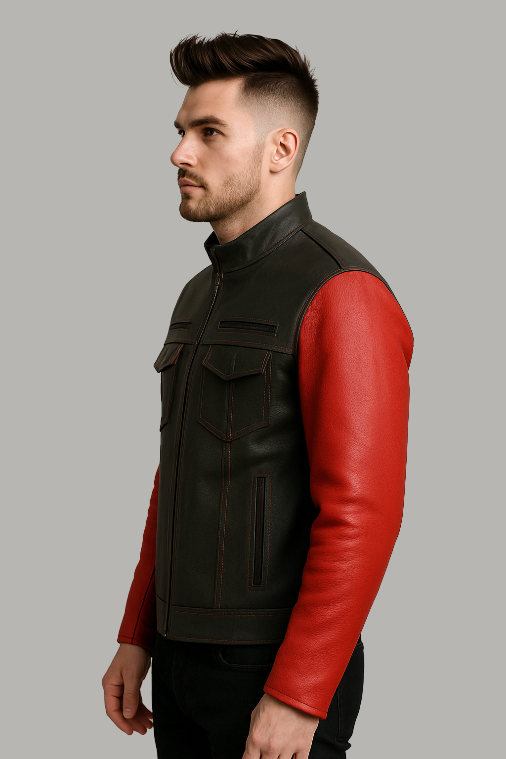PR-237 Inferno Edge Man's Moto Leather Jacket