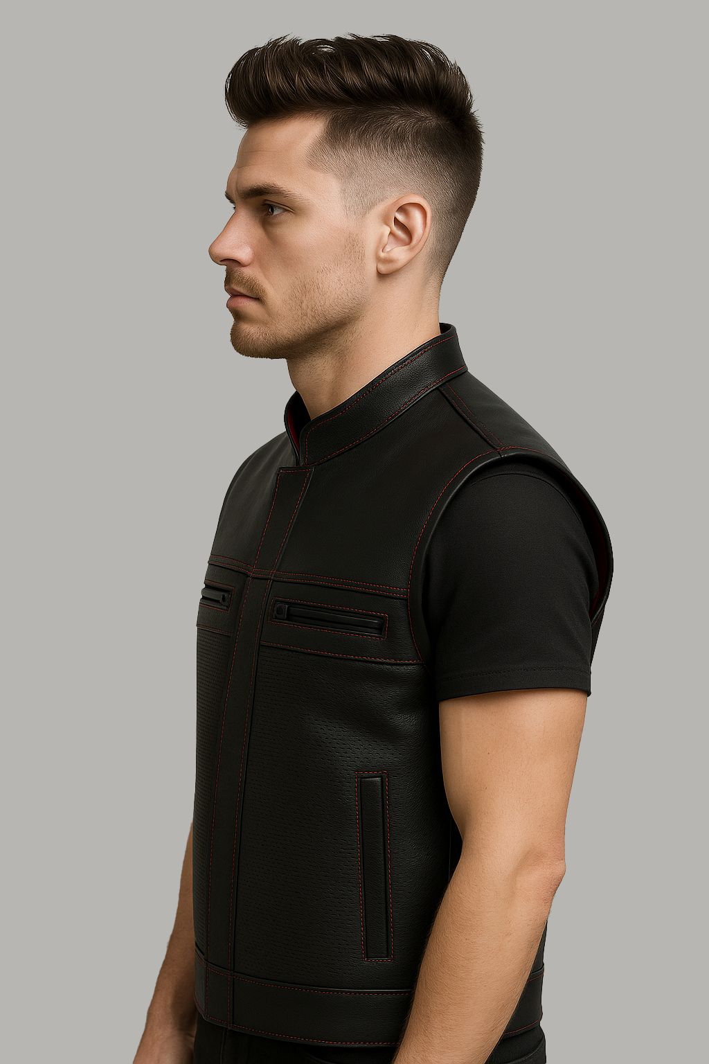 Voidrunner - Men's Motorcycle Perforated Leather Vest