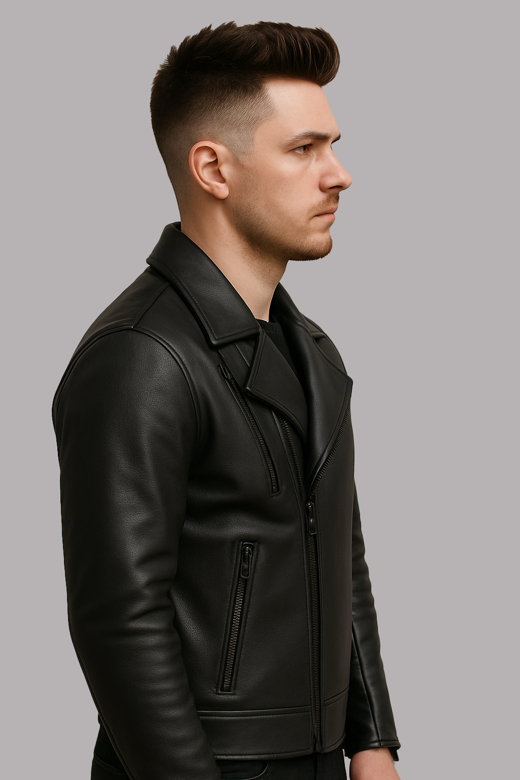 PR-221 Scarlet Steel Man's Motorcycle Leather Jacket