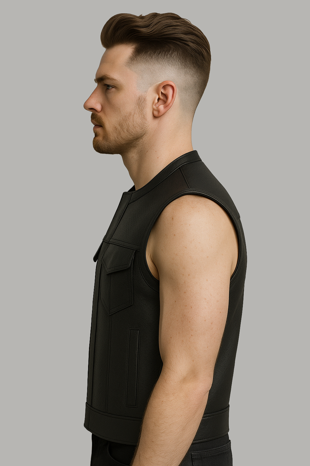Nightwolf - Men's Motorcycle Perforated Leather Vest