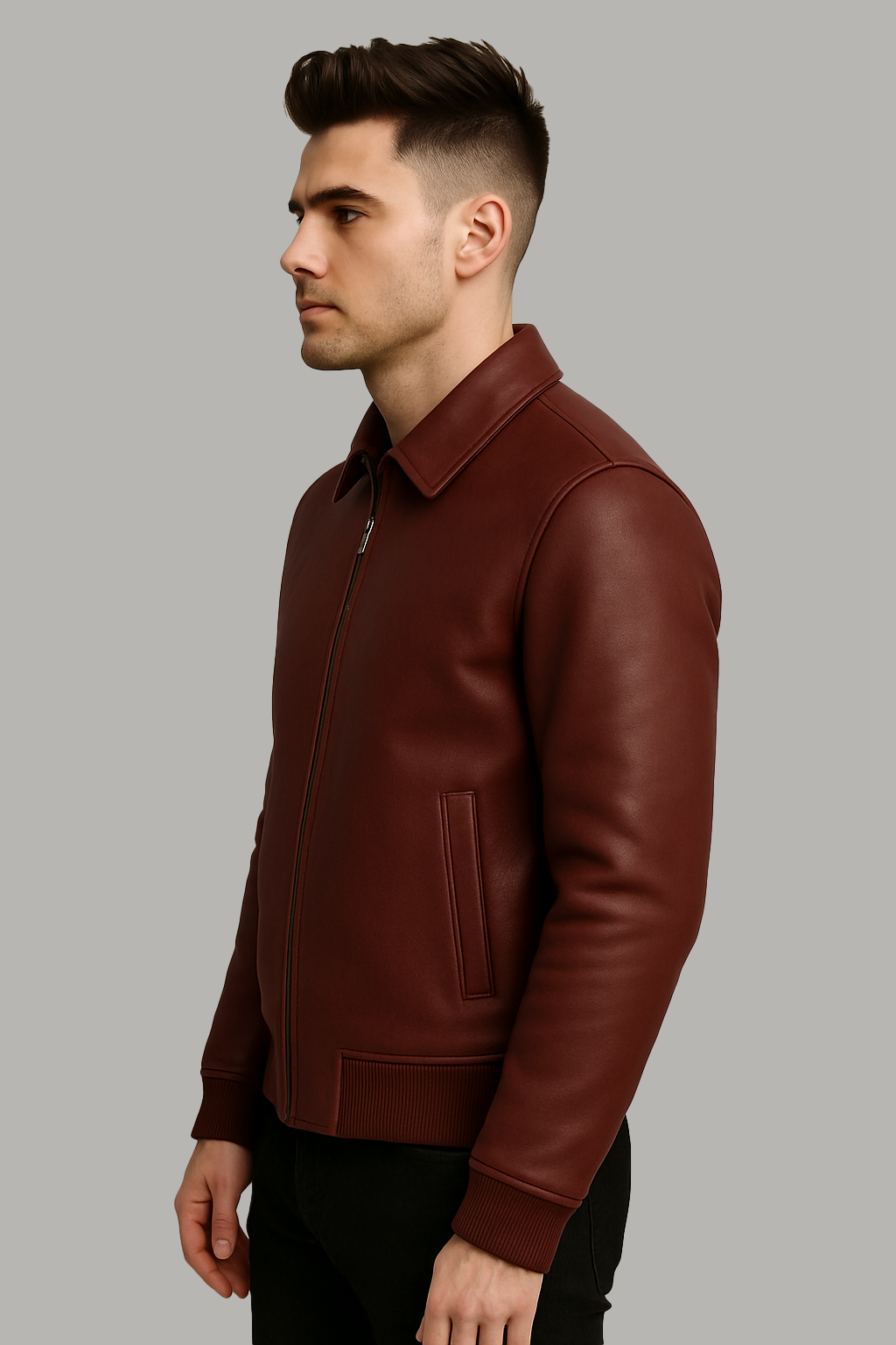 PR-218 The Heritage Bomber Man's Motorcycle Leather Jacket