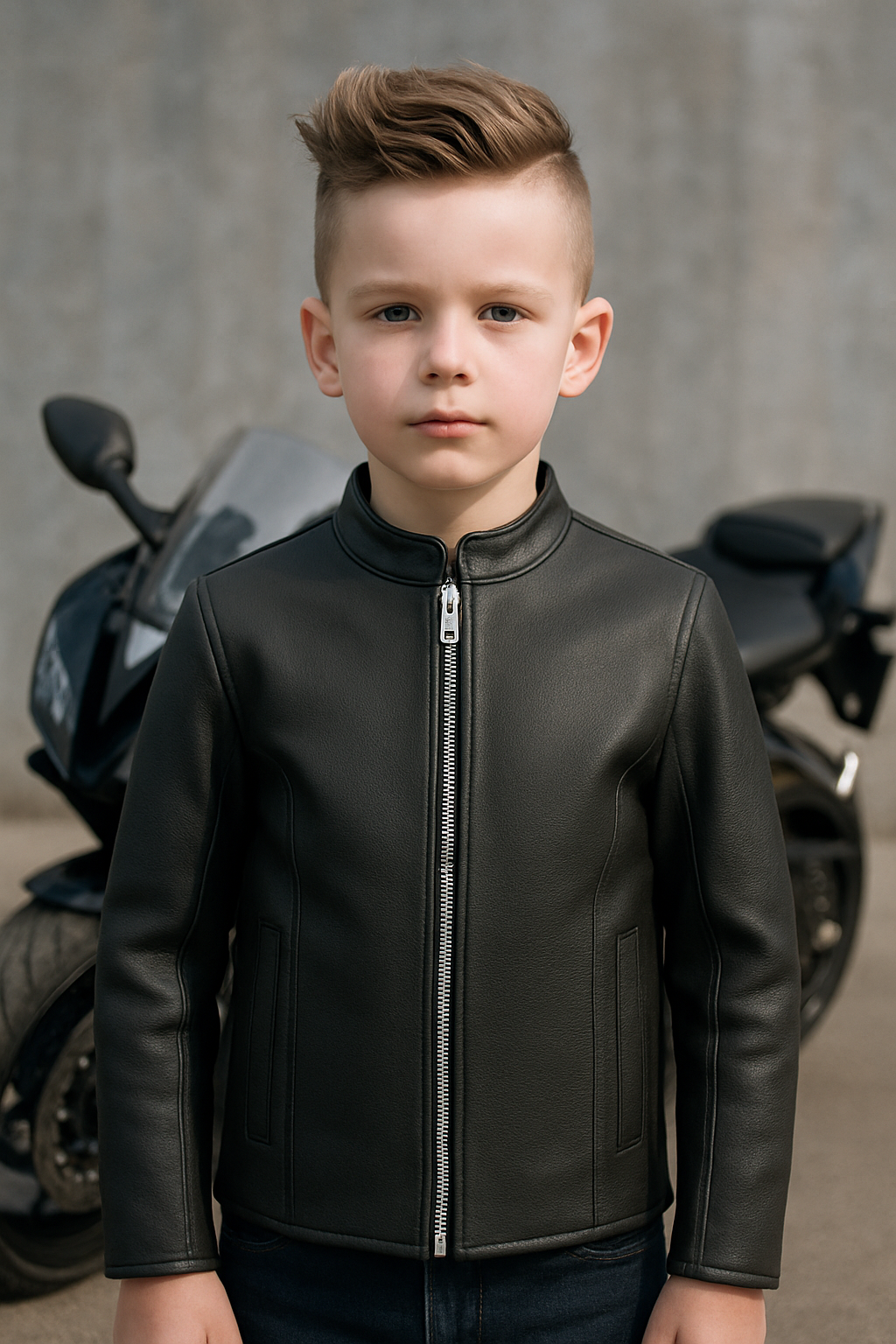 Mini Storm Rider – Kid’s Leather Motorcycle Jacket