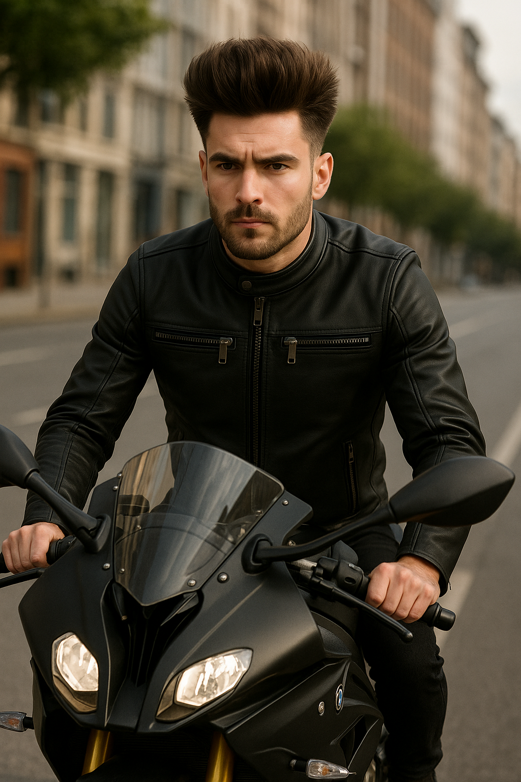 PR-220 Vanguard Moto Man's Motorcycle Leather Jacket