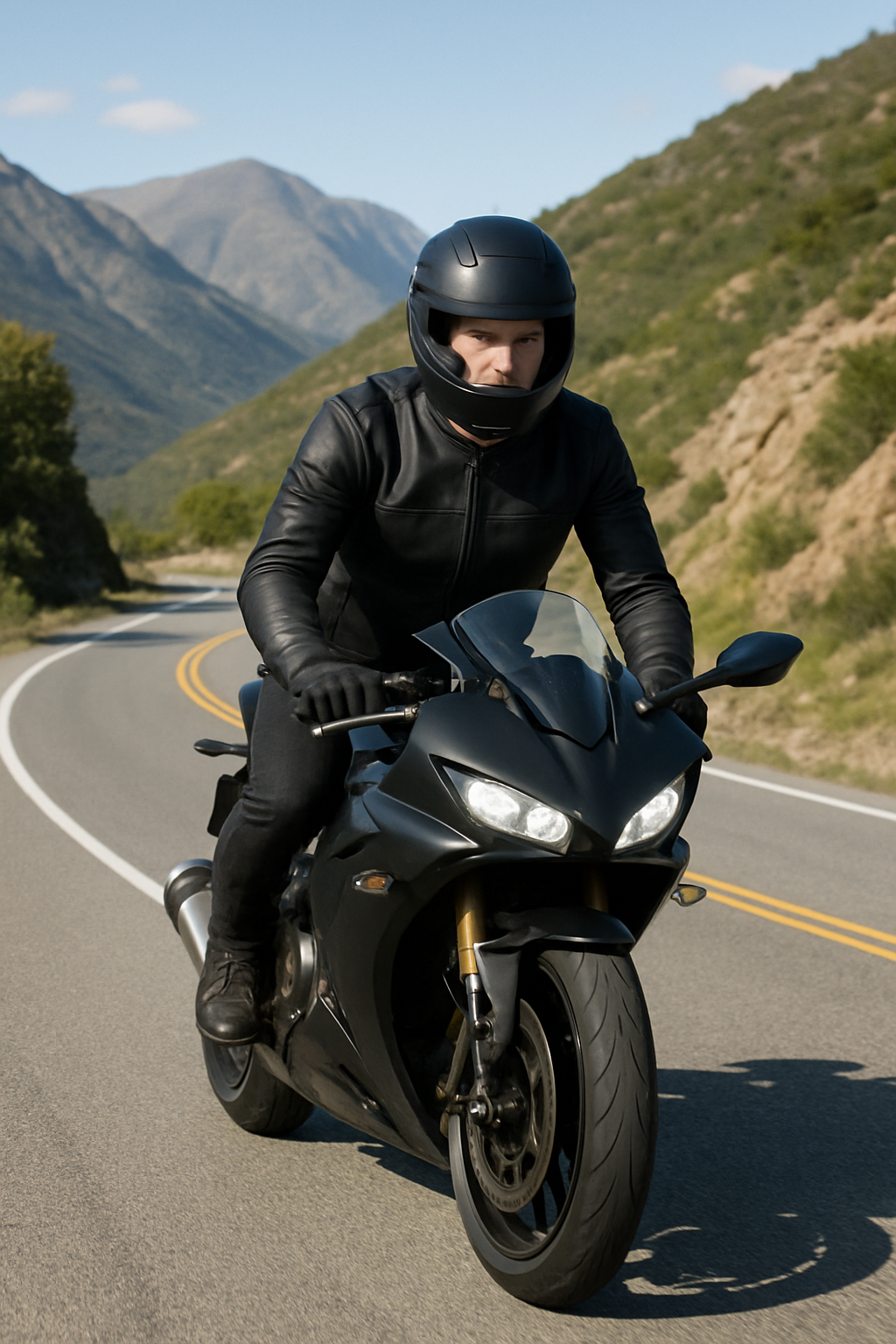 PR-224 Nightshade Edge Man's Motorcycle Leather Jacket