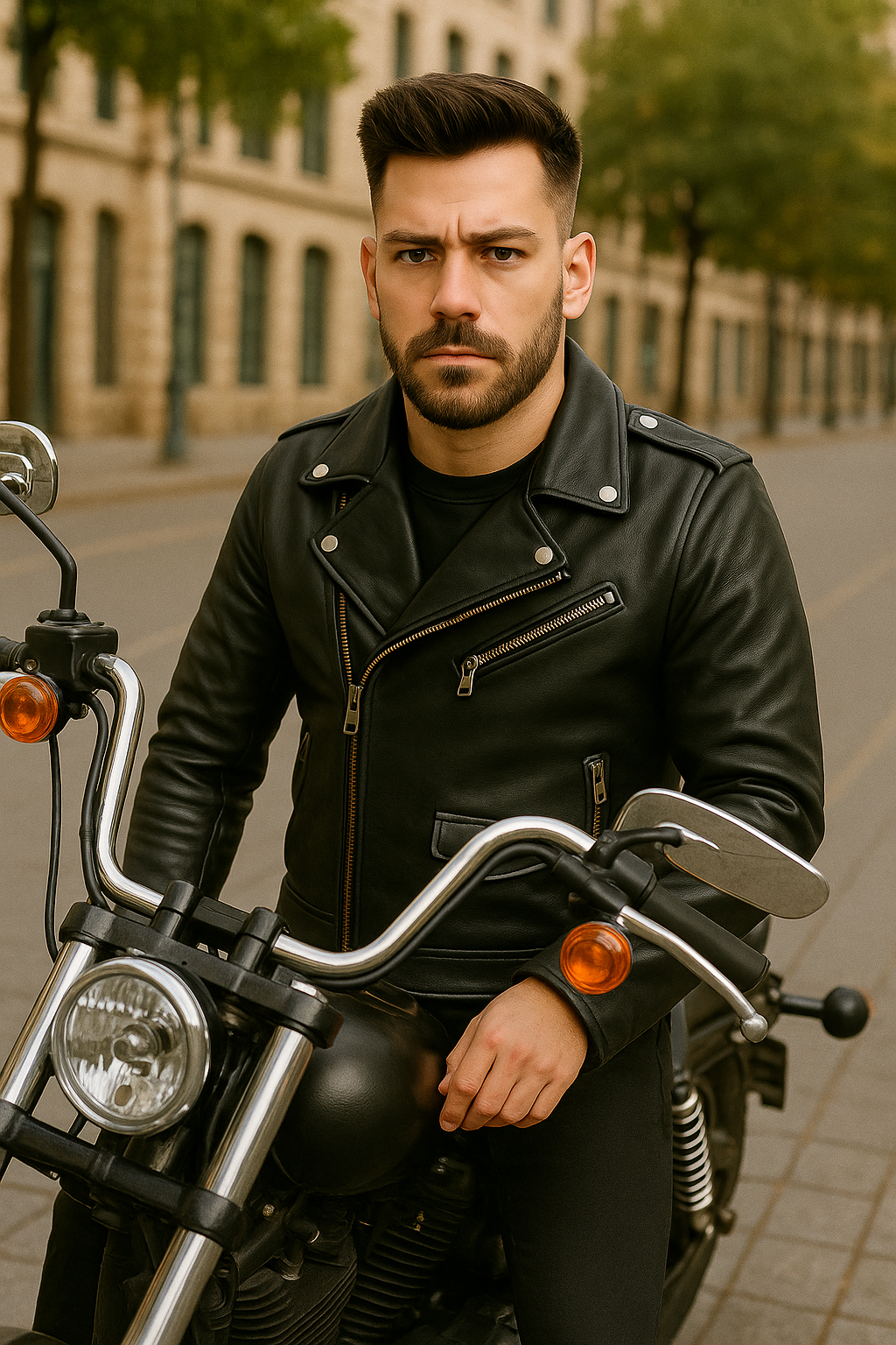 PR-210 Roadburn Man's Motorcycle Leather Jacket