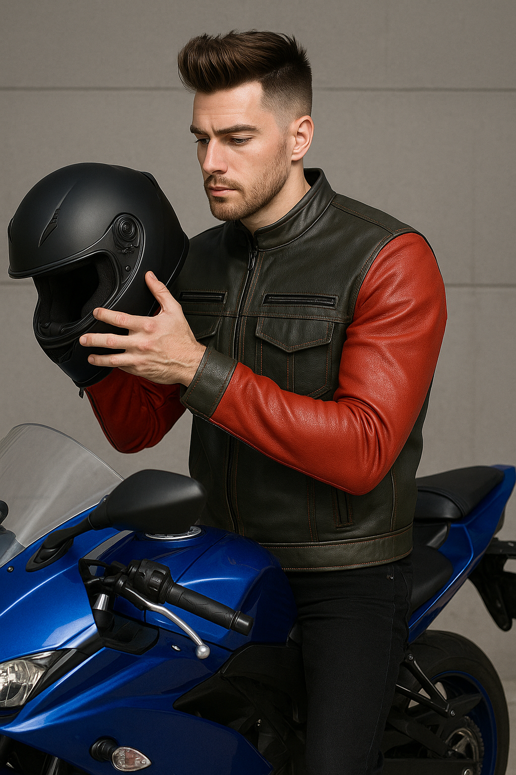 PR-237 Inferno Edge Man's Moto Leather Jacket