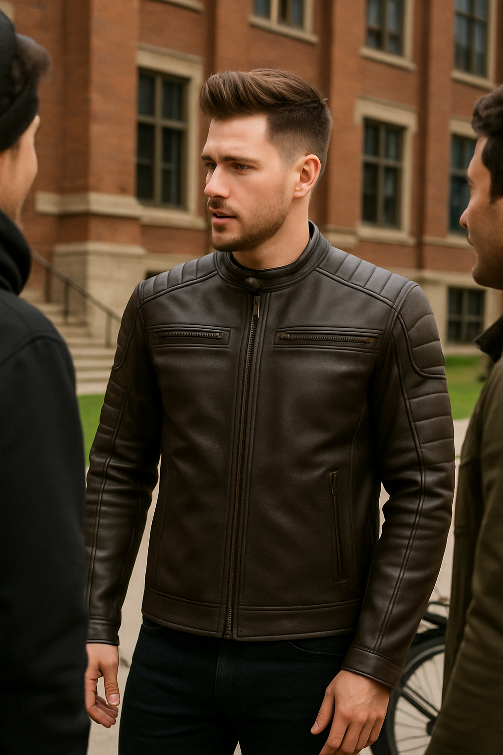 PR-235 Wraith Hood Men's Leather Hoodied Jacket