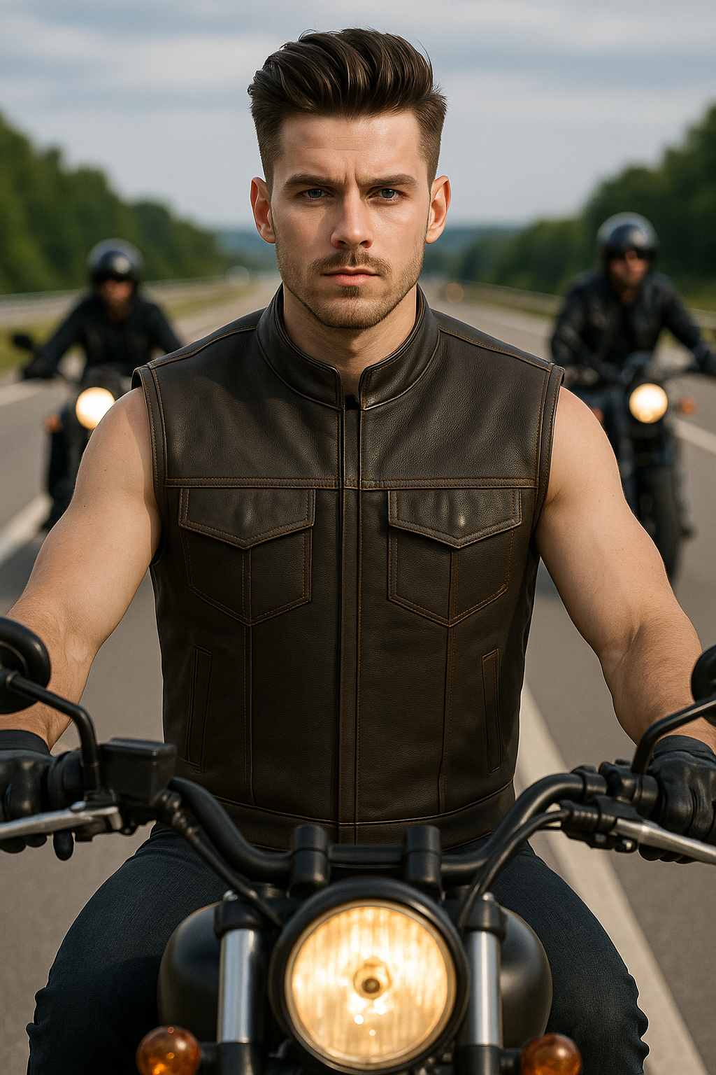 Duskrunner - Men's Motorcycle Leather Vest