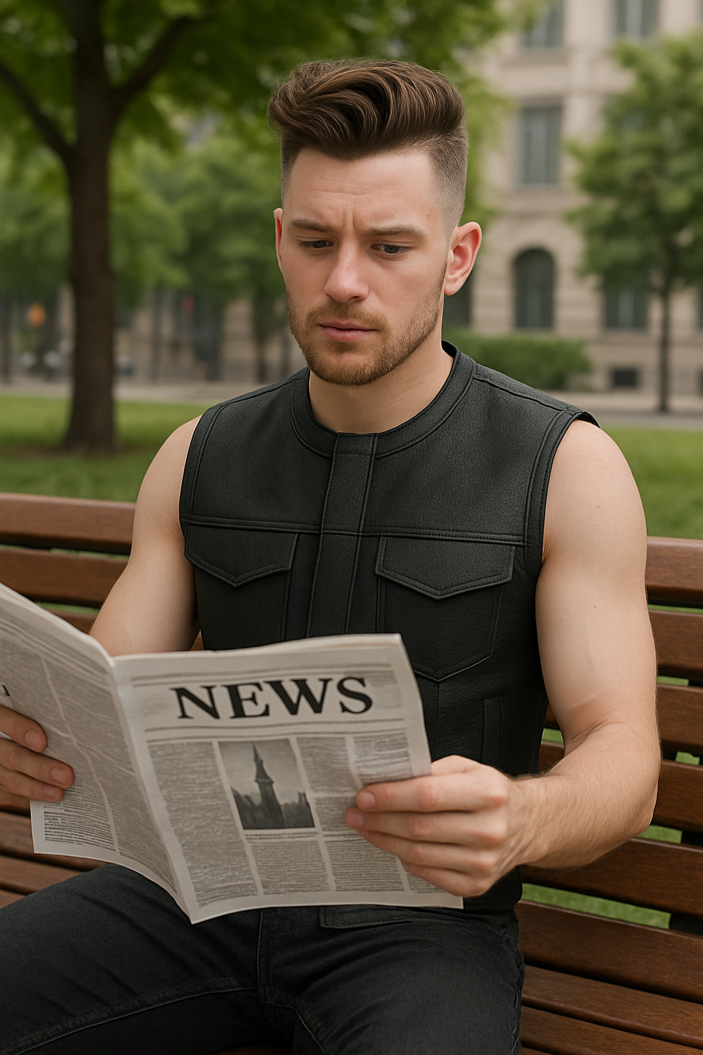 Nightwolf - Men's Motorcycle Perforated Leather Vest