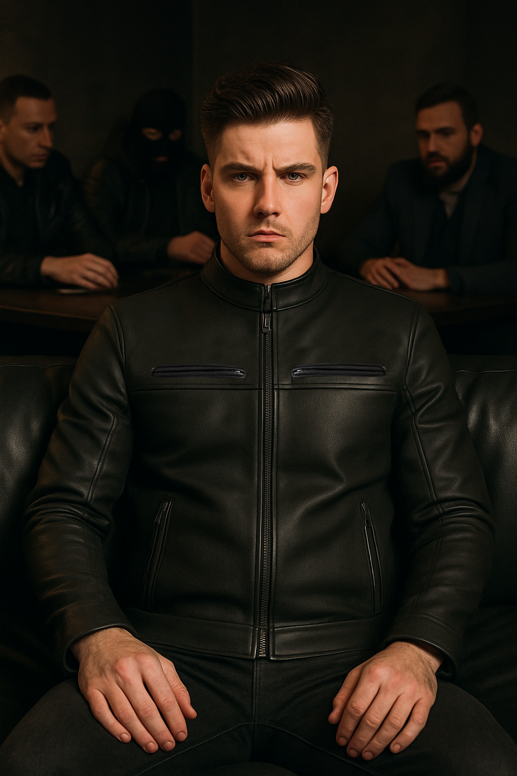 PR-205 Carbon Phantom – Men's Leather Motorcycle Jacket
