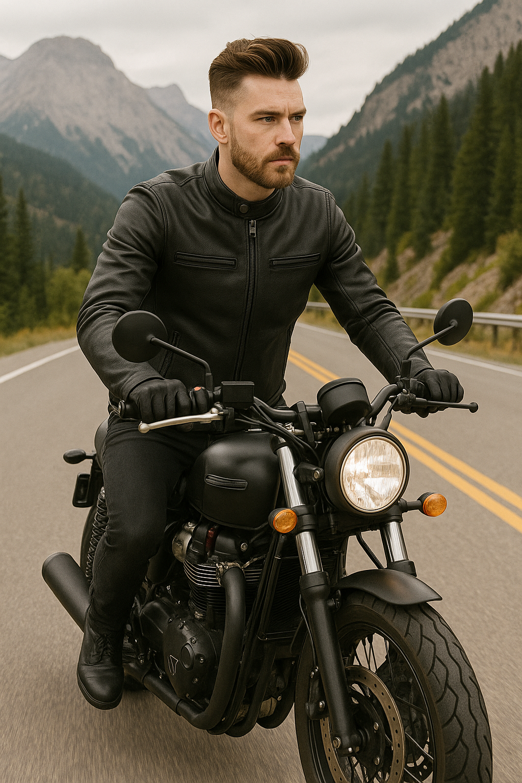 PR-234 AeroRider Man's Moto Leather Jacket