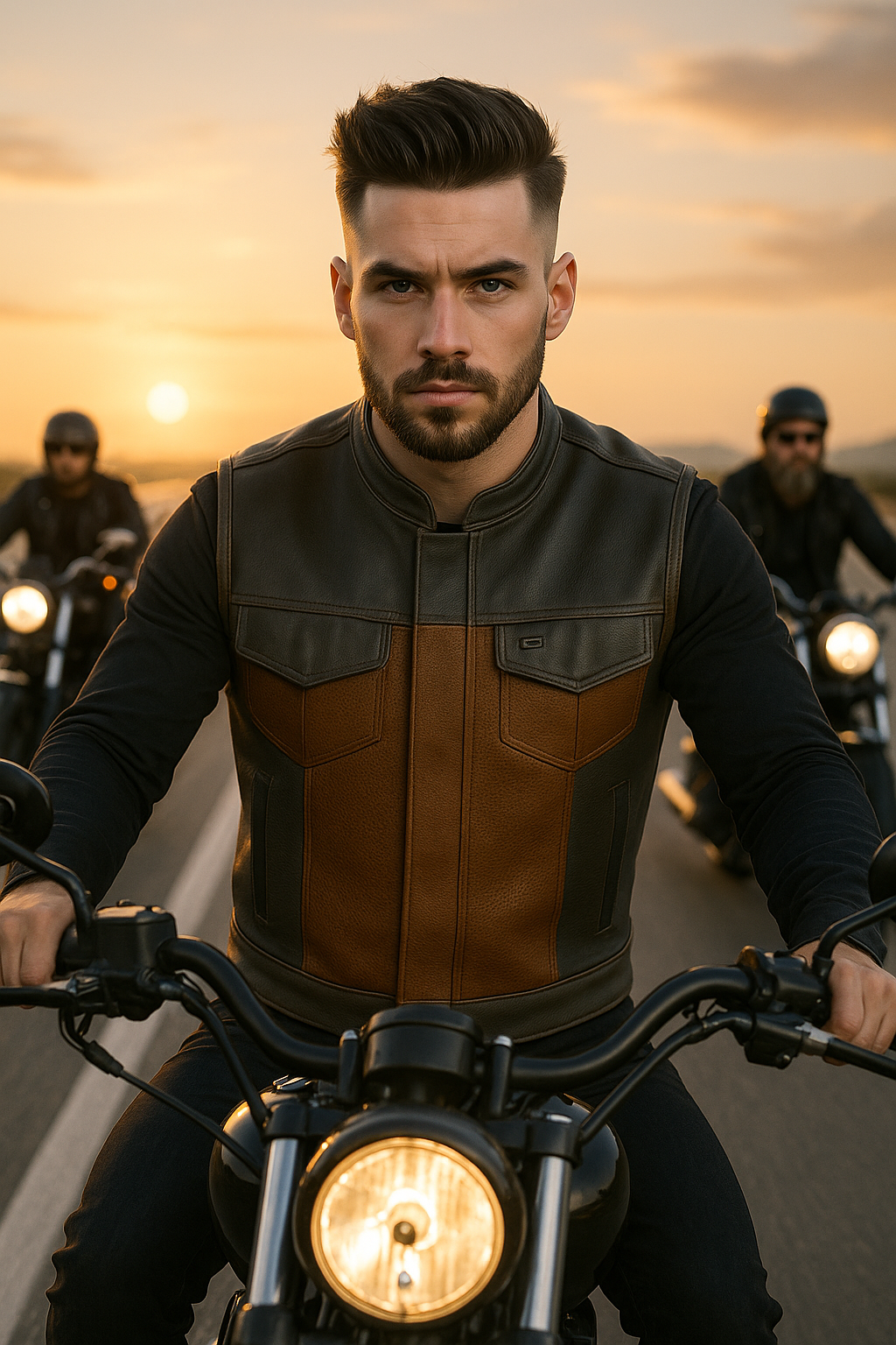 Coalhide - Men's Two-Tone Leather Motorcycle Vest